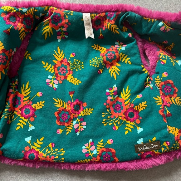Matilda Jane Vest Girls 2T Magenta Green Floral Fuzzy Boho Eclectic Hipster 2019 - Picture 3 of 5